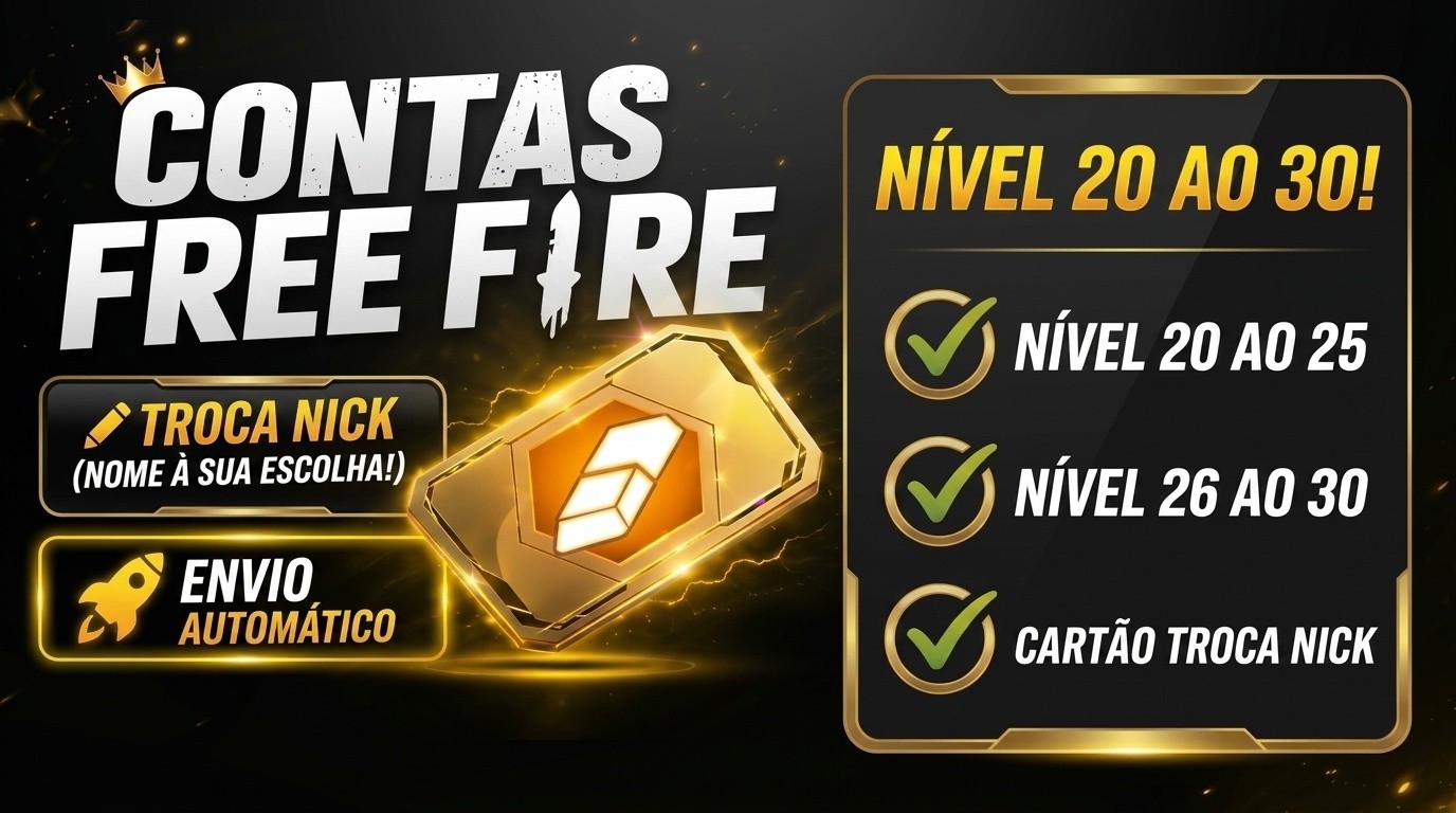 Contas Free Fire + Troca Nick ✏️ + 💎 0 a 600